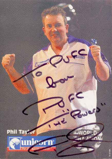 Best wishes to PVFC from Port Vale fan Phil "The Power" Taylor - Bouverie Hall, 03/09/04